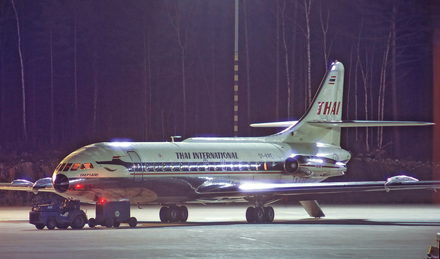 Thai International Sud Aviation Caravelle at Arlanda Airport in 1970 (Lars Söderström)